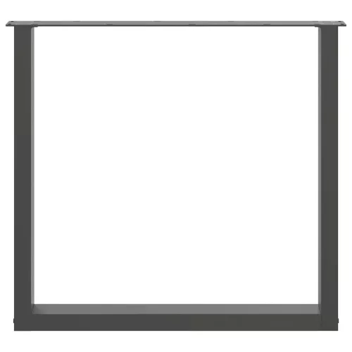  3 db antracitszürke, U alakú acél étkezőasztalláb 90 x (72-73) cm