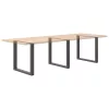  3 db antracitszürke, U alakú acél étkezőasztalláb 90 x (72-73) cm