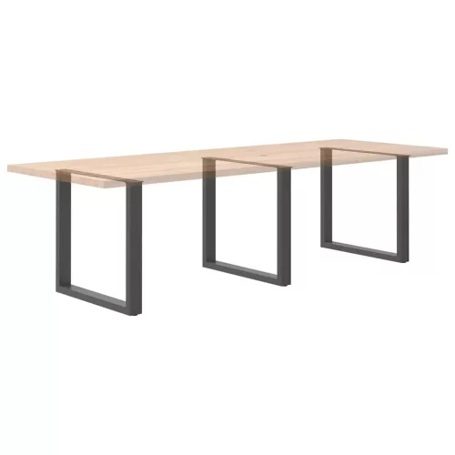  3 db antracitszürke, U alakú acél étkezőasztalláb 90 x (72-73) cm