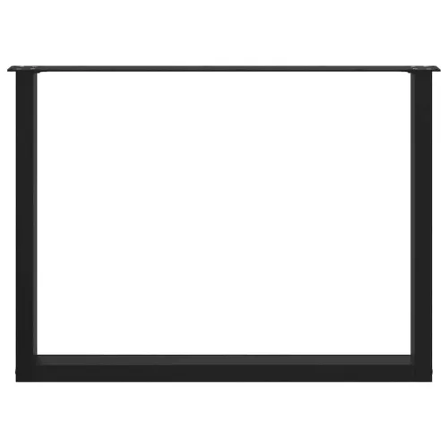  3 db U alakú étkezőasztal láb fekete 100 x (72-73) cm acél étkezőasztalhoz
