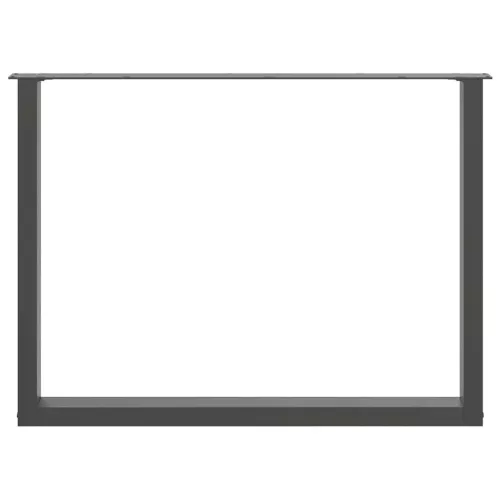  3 db antracitszürke, U alakú étkezőasztal láb 100 x (72-73) cm acél