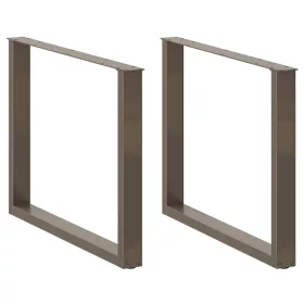    3 db U alakú étkezőasztal láb natúr acél 100 x (72-73) cm acél