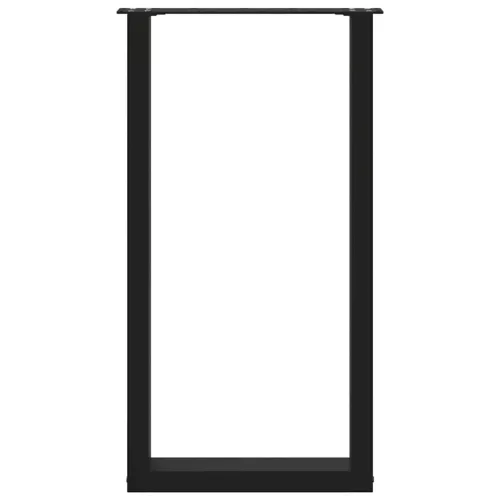  2 db U alakú bárasztalláb, fekete, 40 x (90-91) cm, acél