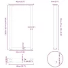  2 db U alakú bárasztalláb, fekete, 40 x (90-91) cm, acél