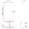  2 db fekete U-alakú acél bárasztalláb 50x(90-91) cm