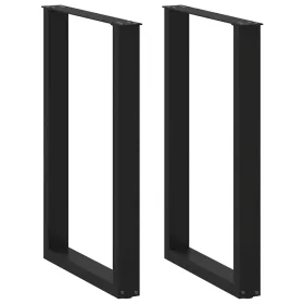   2 db U alakú bárasztalláb, fekete, 60 x (90-91) cm, acél