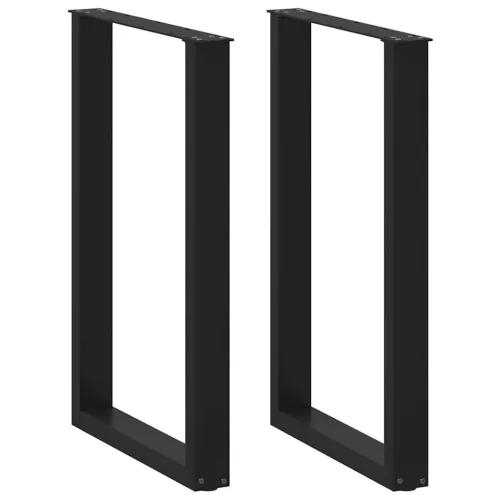  2 db U alakú bárasztalláb, fekete, 60 x (90-91) cm, acél