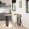  2 db U alakú bárasztalláb, fekete, 60 x (90-91) cm, acél