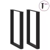  2 db U alakú bárasztalláb, fekete, 60 x (90-91) cm, acél