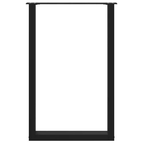  2 db U alakú bárasztalláb, fekete, 60 x (90-91) cm, acél