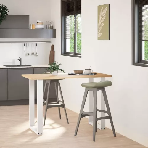  2 db U alakú bárasztalláb fehér 60x(90-91) cm acél