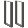  2 db antracitszürke, U alakú acél bárasztalláb 60x(90-91) cm
