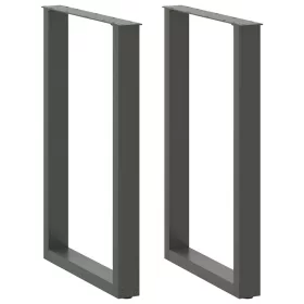    2 db antracitszürke, U alakú acél bárasztalláb 60x(90-91) cm