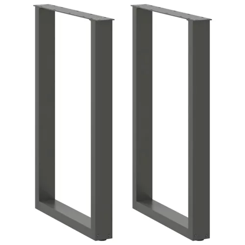  2 db antracitszürke, U alakú acél bárasztalláb 60x(90-91) cm