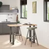 2 db antracitszürke, U alakú acél bárasztalláb 60x(90-91) cm