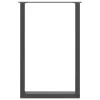  2 db antracitszürke, U alakú acél bárasztalláb 60x(90-91) cm