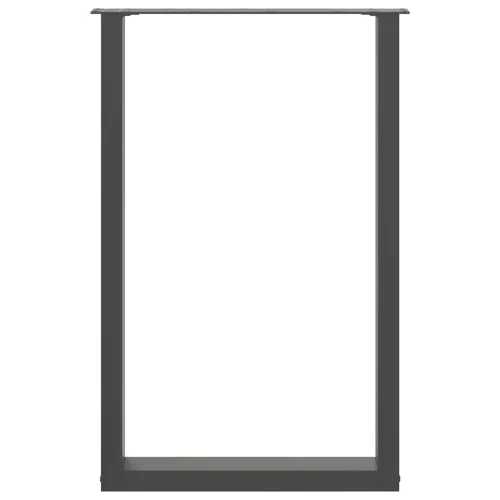  2 db antracitszürke, U alakú acél bárasztalláb 60x(90-91) cm