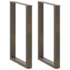  2 db U alakú bárasztalláb natúr acélból 60x(90-91) cm