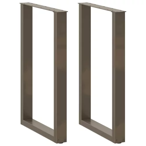  2 db U alakú bárasztalláb natúr acélból 60x(90-91) cm