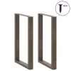  2 db U alakú bárasztalláb natúr acélból 60x(90-91) cm