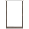  2 db U alakú bárasztalláb natúr acélból 60x(90-91) cm