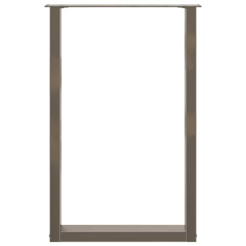  2 db U alakú bárasztalláb natúr acélból 60x(90-91) cm