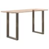  2 db U alakú bárasztalláb natúr acélból 60x(90-91) cm