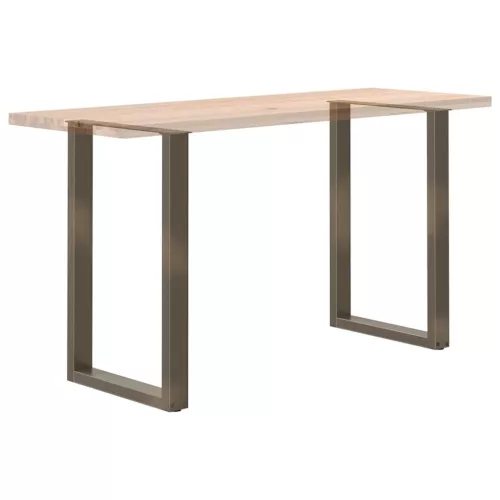  2 db U alakú bárasztalláb natúr acélból 60x(90-91) cm