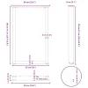  2 db U alakú bárasztalláb natúr acélból 60x(90-91) cm