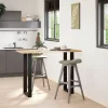  2 db U alakú bárasztalláb, fekete, 40 x (100-101) cm, acél
