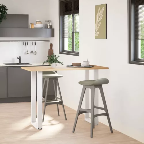  2 db U alakú bárasztalláb, fehér, 40 x (100-101) cm, acél