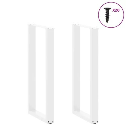  2 db U alakú bárasztalláb, fehér, 40 x (100-101) cm, acél