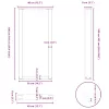  2 db U alakú bárasztalláb, fehér, 40 x (100-101) cm, acél