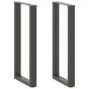  2 db antracitszürke U-alakú acél bárasztalláb 40x(100-101) cm