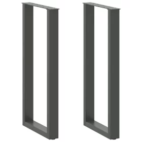    2 db antracitszürke U-alakú acél bárasztalláb 40x(100-101) cm