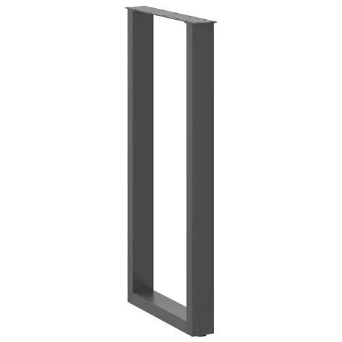  2 db antracitszürke U-alakú acél bárasztalláb 40x(100-101) cm