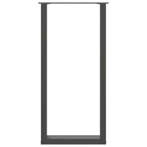  2 db antracitszürke U-alakú acél bárasztalláb 40x(100-101) cm
