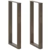  2 db U alakú bárasztalláb natúr acélból 40x(100-101) cm