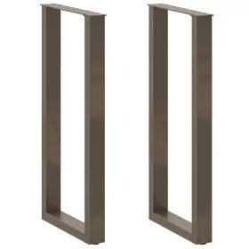   2 db U alakú bárasztalláb natúr acélból 40x(100-101) cm