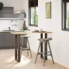  2 db U alakú bárasztalláb natúr acélból 40x(100-101) cm