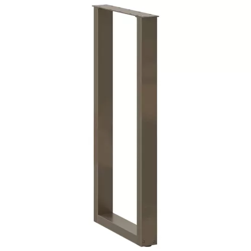  2 db U alakú bárasztalláb natúr acélból 40x(100-101) cm