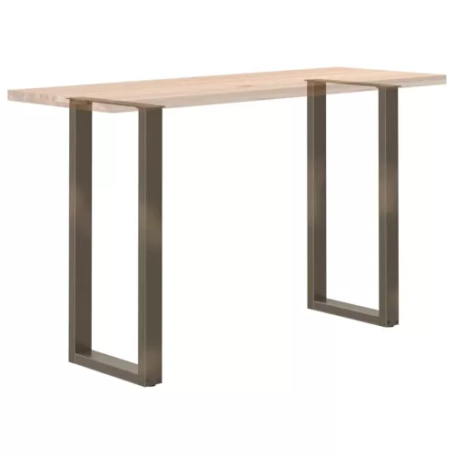  2 db U alakú bárasztalláb natúr acélból 40x(100-101) cm