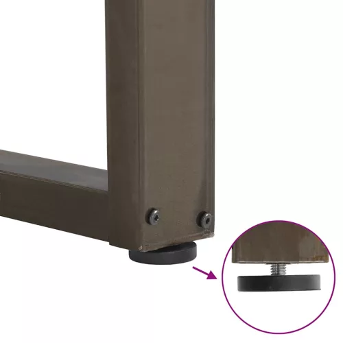  2 db U alakú bárasztalláb natúr acélból 40x(100-101) cm