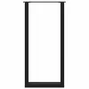  2 db fekete U-alakú acél bárasztalláb 50 x (100-101) cm