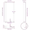  2 db fekete U-alakú acél bárasztalláb 50 x (100-101) cm