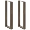  2 db U alakú bárasztalláb natúr acélból 50x(100-101) cm