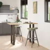  2 db U alakú bárasztalláb natúr acélból 50x(100-101) cm
