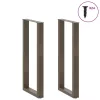  2 db U alakú bárasztalláb natúr acélból 50x(100-101) cm
