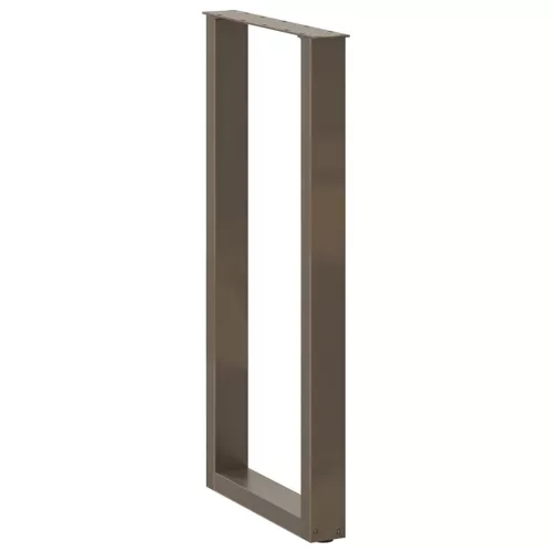  2 db U alakú bárasztalláb natúr acélból 50x(100-101) cm