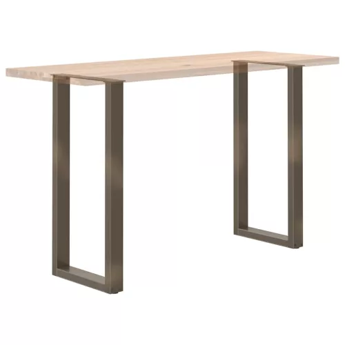  2 db U alakú bárasztalláb natúr acélból 50x(100-101) cm